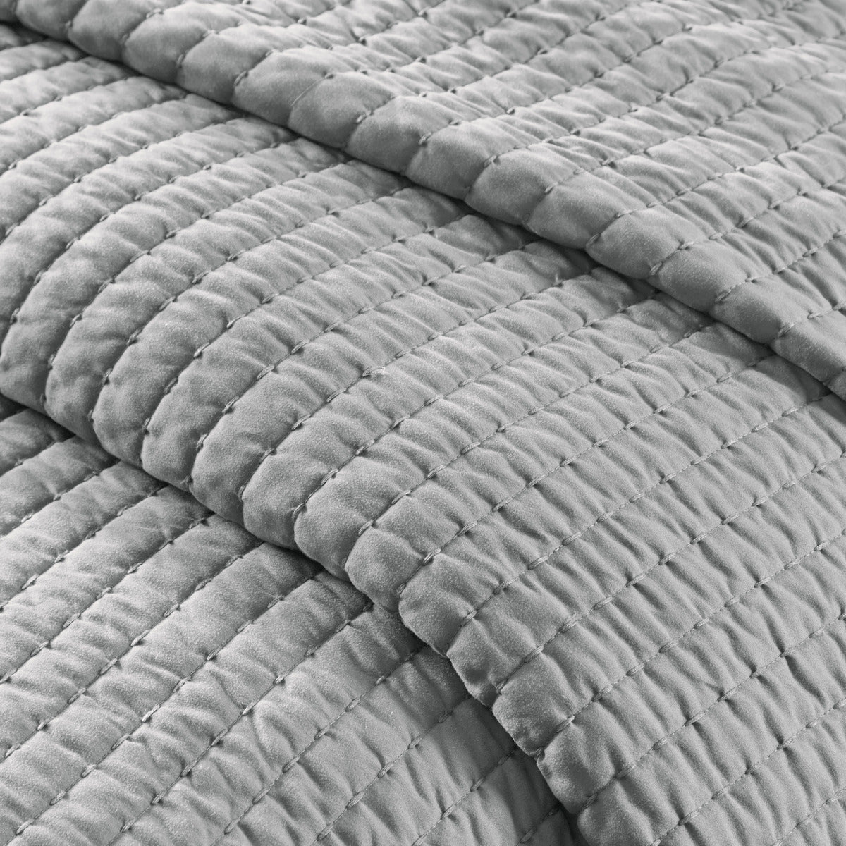 3 Piece Quilt Set Grey Full Queen Full Grey Cotton