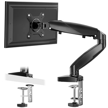 The Monitor Arm Is Adjustable For Desktop Mount And Fits 15 27 Inch Monitors With Weight Capacities Up To 15.4 Pounds, Black Black Iron