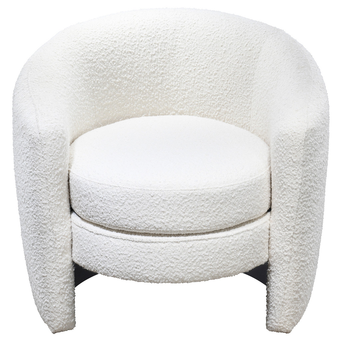 Avalon White Boucle Lounge Chair White Mid Century Modern Foam Boucle