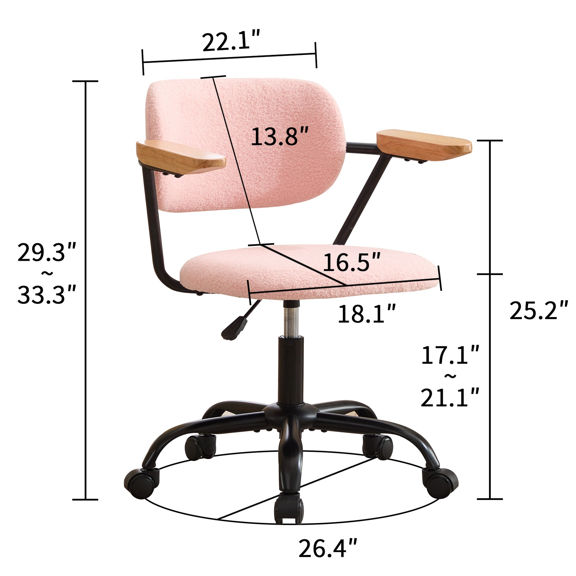 Sty 360 Rotating Wheel Height Adjustable Computer Chair, Simple Leisure Chair With Backrest Support Armrests For Home Office Desks And Chairs, Suitable For Dressing Rooms, Offices, And Living Rooms