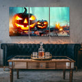 3Pcs Drop Ping Halloween Canvas Wall Art Pumpkin Hanging Wooden Hanging Ghost Halloween Decorations Artwork Modern Picture Gift Poster For Home Wall Decor Framed 1624Inch Thickness 1.5Inch Wrapped Canvas Multicolor Halloween Renaissance Modern Canvas