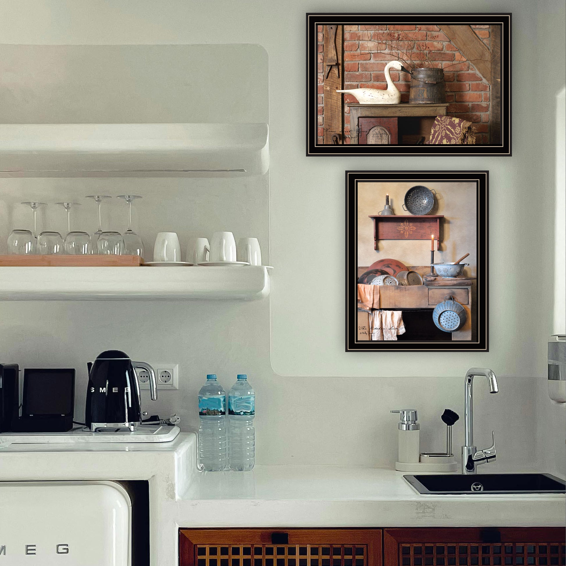 2 Piece Vignette Home Sweet Home Black Framed Wall Art For Living Room, Bedroom Wall Art Print For Home Decor By Billy Jacobs Multicolor Wood Paper