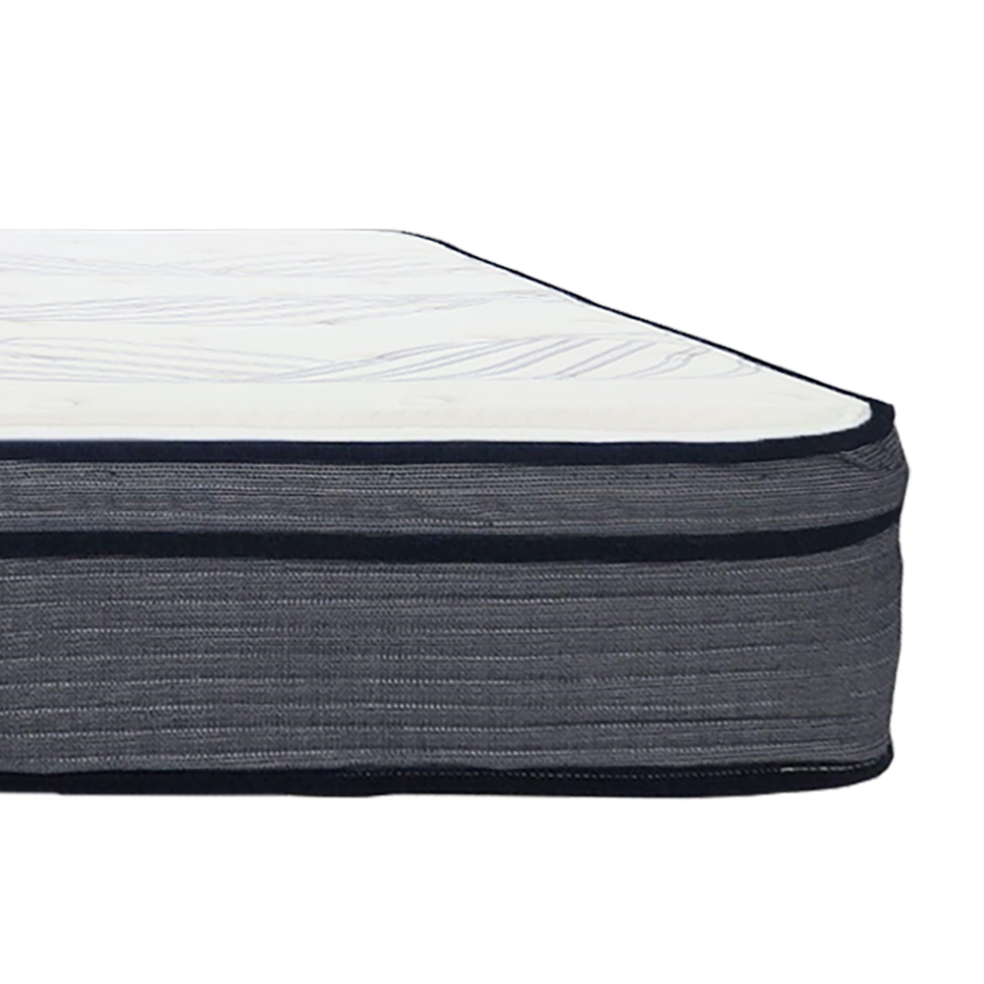 14 In. Hybrid Plush Queen Size Foam Mattress, Soft Polyester Knit Cover, Multi Layer Foam Mattress, White Gray Grey White Bedroom Contemporary Foam Polyester Queen