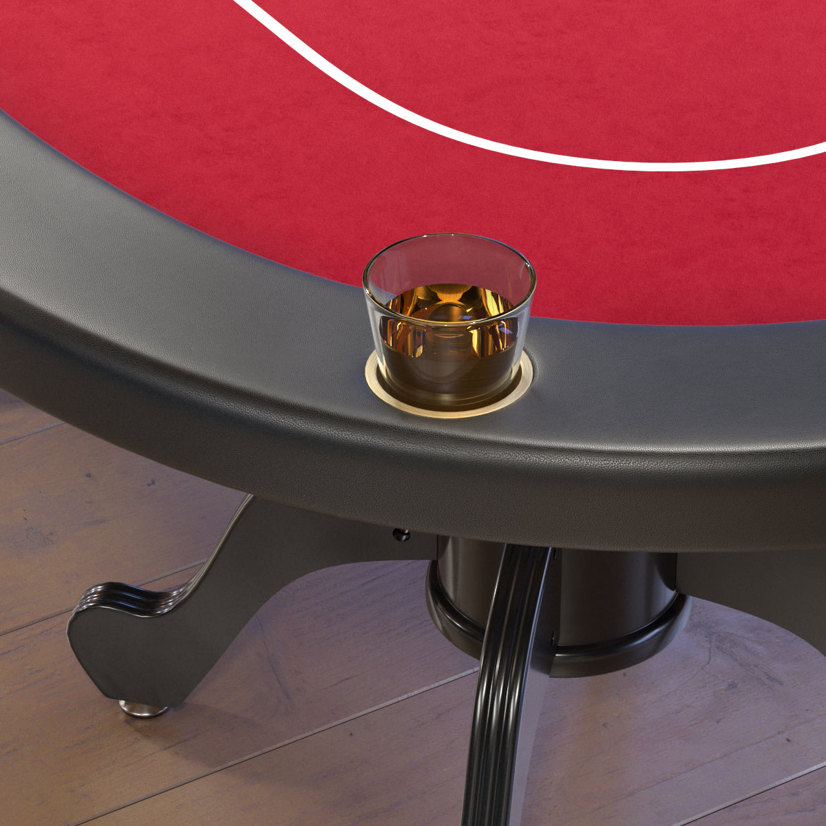 96" Poker Table For Texas Holdem Casino Game Premium Aura Oval With Waterproof Felt Cup Holders Chips Tray Drop Box Red Red Primary Living Space Modern Wood