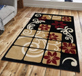 Jersey Area Rugs, Carpets For Livingroom, 7X10 Area Rugs ,3005 Black Rectangle 8&10 Black Contemporary Abstract Polypropylene