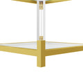 Modern Minimalist Style Gold Metal Frame With Acrylic Leg Coffee Table Cs 1195 1 Golden,Transparent Glass Acrylic