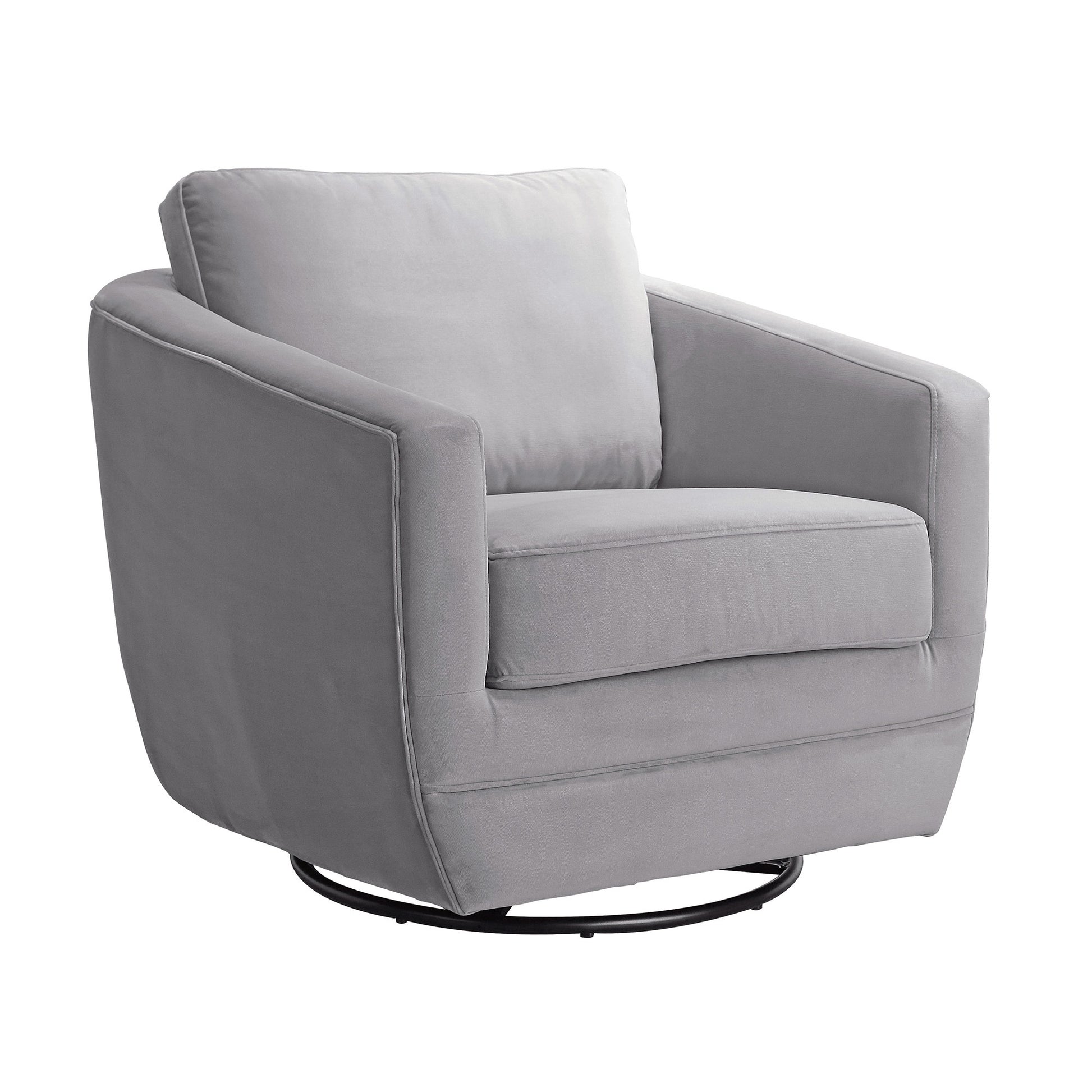 Gogh Swivel Chair In Dappled Grey Grey Fabric