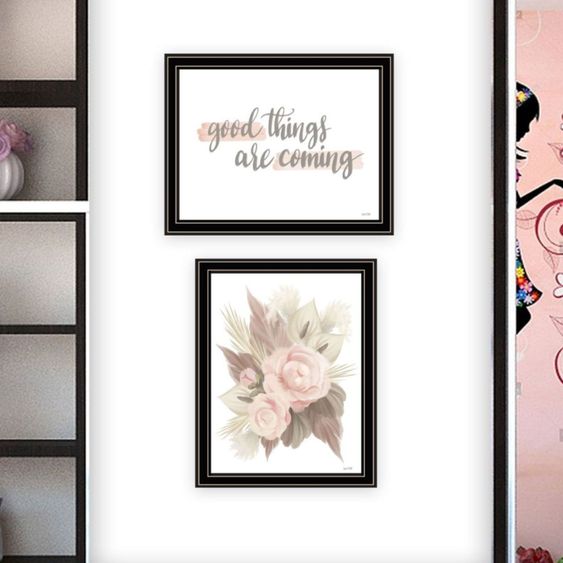 "Good Things Are Coming" Framed Wall Art For Living Room, Wall Art Print For Home Decor, Bedroom Wall Art By House Fenway Multicolor Wood Paper