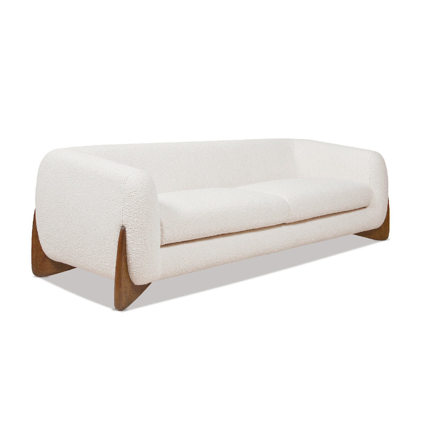 Alpine 90.5" Sherpa Sofa, Ivory White Boucle White Foam Boucle 2 Seat