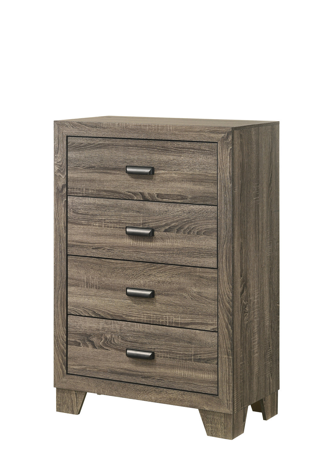 1Pc Contemporary 4 Drawer Tall Chest With Metal Hardware Rustic Gray Rustic Finish Bedroom Furniture Gray Gray Bedroom Contemporary Wood