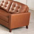 Aiden Leather Loveseat Brown Memory Foam Genuine Leather