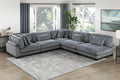 1Pc Modern Living Room Furniture Modular Armless Chair Plush Gray Corduroy Fabric Upholstery Plywood Frame, Matching Pillow Gray Wood Primary Living Space Modern Plywood 1 Seat