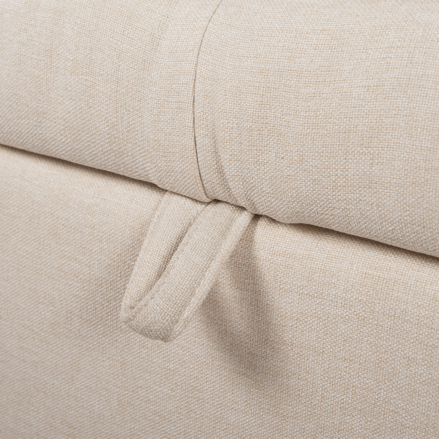 Jacqueline 57.5" Tufted Roll Arm Storage Bench, Sky Neutral Beige Polyester Beige Foam Polyester