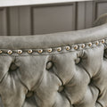 Swivel Barstools Adjusatble Seat Height With Chrome Base, Modern Pu Upholstered Bar Stools With The Whole Back Tufted, For Home Pub And Kitchen Island,Gray, Set Of 2 Gray American Design Bar Stools Set Of 2 Foam Pu Leather