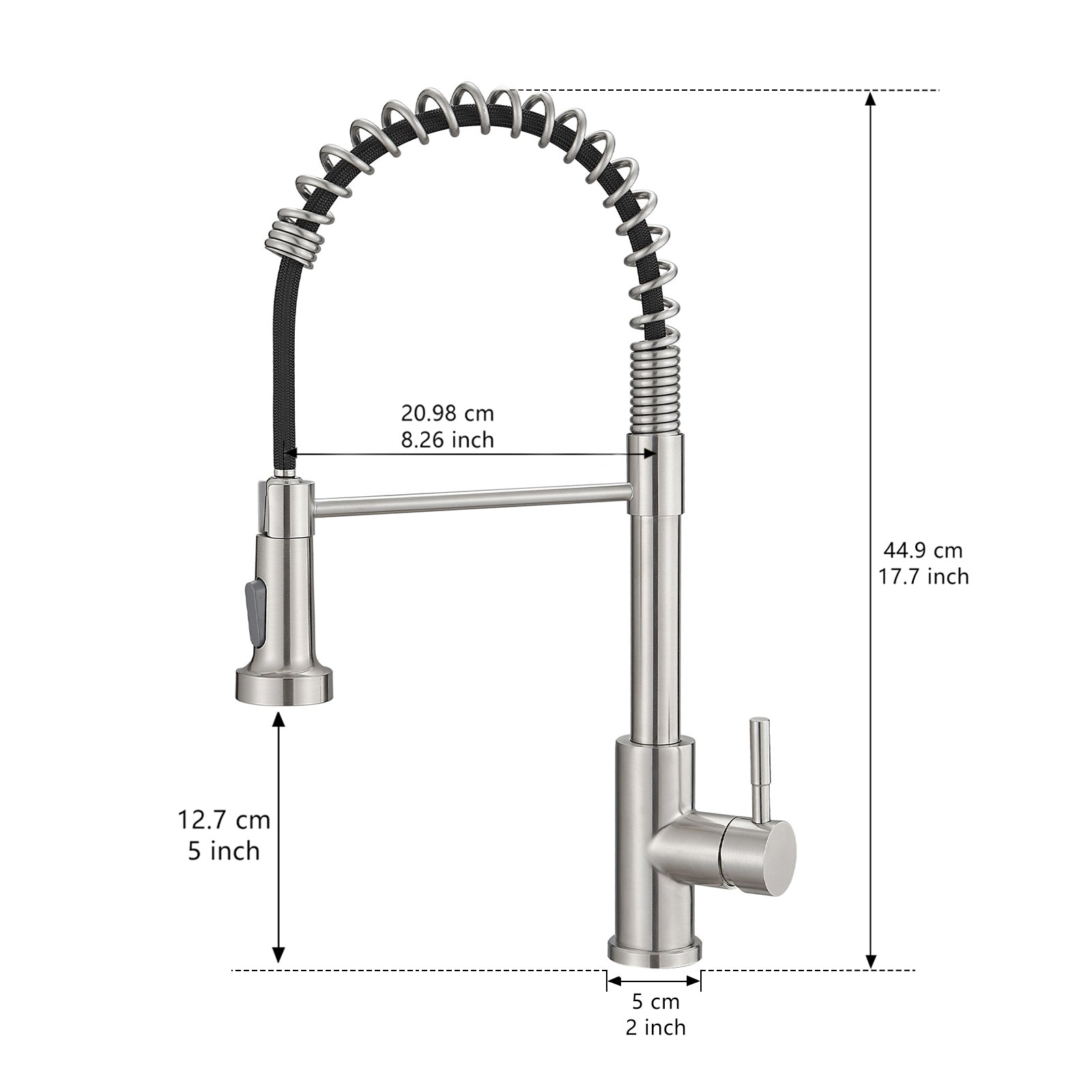 Kitchen Faucet With Pull Down Sprayer Brushed Nickel Stainless Steel Single Handle Pull Out Spring Sink Faucets Brushed Nickel Kitchen Classic,Contemporary,Modern Ceramic Stainless Steel