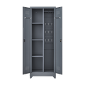 Metal Storage Cabinets, Cleaning Tool Cabinet With Locking Door, Tall Broom Tool Organizer And Storage, Large Storage Cabinet For Kitchen, Pantry, Office, Shop 3 4 Shelves Grey Door Locks Modern Metal
