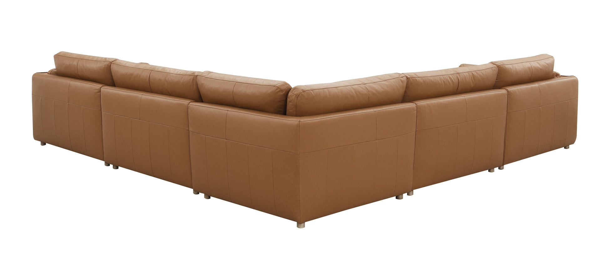 Brighton Modular Wedge, Brown Top Grain Leather Lv03372 Brown Upholstered 1 Seat