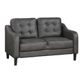 Gray 2Pc Sofa Set Microfiber Upholstered Sofa Loveseat Set Button Tufted Contoured Arms Solid Wood Frame Casual Living Room Furniture Gray Microfiber Wood Primary Living Space Traditional,Transitional Solid Wood 5 Seat