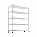 5 Tier Heavy Duty Adjustable Shelving And Racking, 300 Lbs. Per Wire Shelf, With Wheels, Adjustable Feet And Shelf Liners, For Warehouses, Supermarkets, Kitchens, Etc. 59.45 