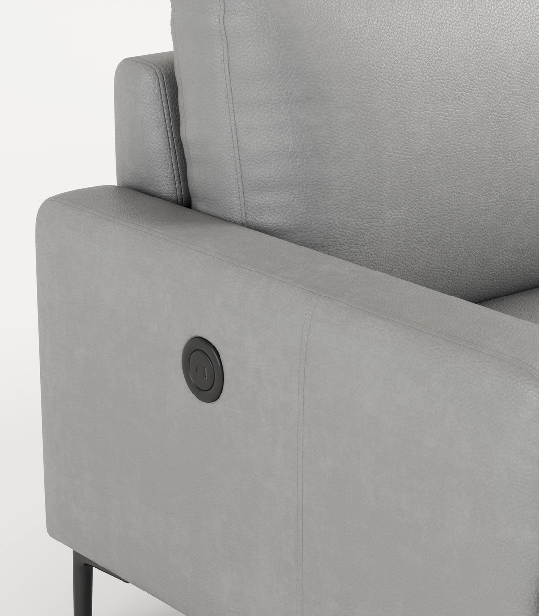 77" Light Gray Luxury Genuine Leather Match Contemporary Sofa With Usb Charger,3 Seats Comfy Coach For Living Room Home Office Light Gray Wood Primary Living Space American Design Foam Genuine Leather 3 Seat