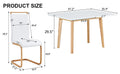 Table And Chair Set. White Sintered Stone Table Top With Rubberwood Legs, Foldable Computer Desk, Foldable Desk, 6 Modern Pu Leather High Cushion Side Chairs With Wood Grain Metal Legs. White Seats 6 Sintered Stone
