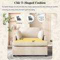 Mirod Oversized Accent Chair Comfortable Armrest Cushions, Versatile Neutral Style, Elegant Design, Durable Frame Beige Polyester