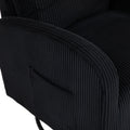Jiada Upholstered Swivel Glider.Flannel Fabric.Rocking Chair For Nursery In Black.Modern Style One Left Bag Black Foam Corduroy