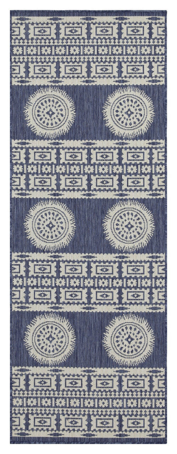Sunshine Gc Har2022 Blue 2 Ft. 7 In. X 7 Ft. 3 In. Indoor Outdoor Area Rug Blue Polyester Polypropylene