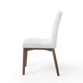 Dining Chair Set Of 2 Light Beige Fabric