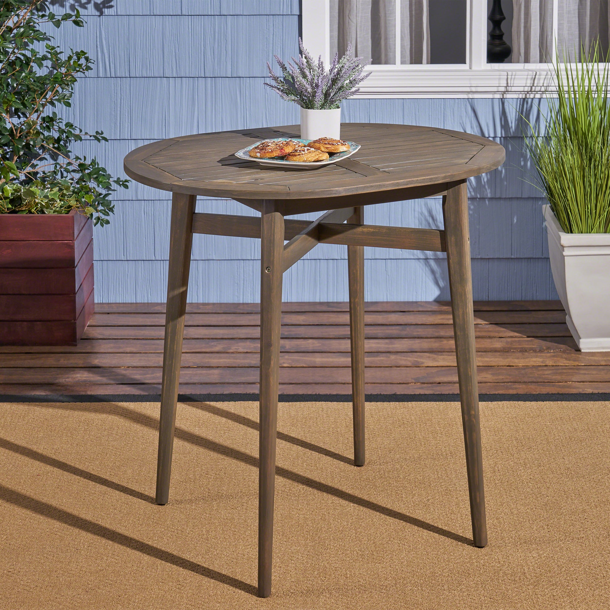 Stamford Bar Table Grey Acacia Wood