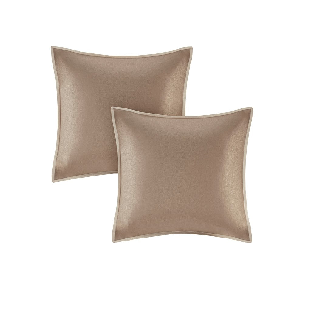 8 Piece Embroidered Comforter Set Natural King King Beige Polyester