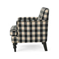 Harrison Tufted Club Chair Black Fabric