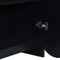 Vertical Stripes And Wavy Design Of A Four Door Cabinet Cabinet Suitable For Hallway, Entryway, Living Room 3 4 Spaces Black Primary Living Space Artsy Mdf