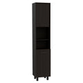 Hobart Pantry, Three Interior Shelves, Two Shelves, Two Cabinets Black Black Modern Particle Board Particle Board