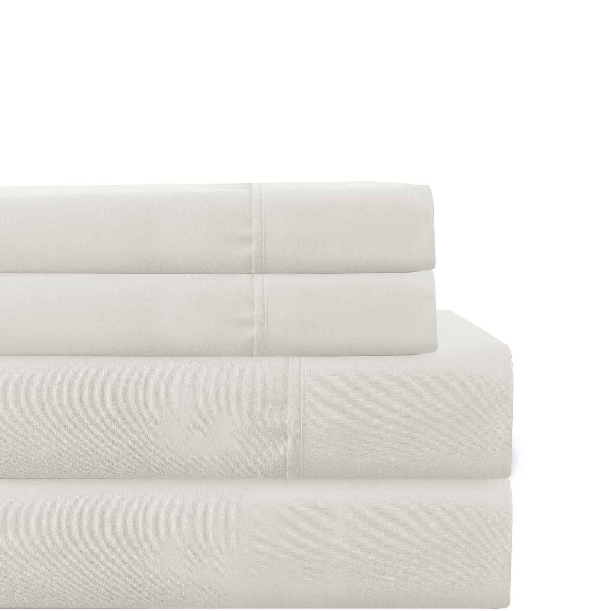 Lanester 4 Piece Deep Pocket California King Size Sheet Set The Urban Port, White White Microfiber