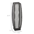 Outsunny Solar Floor Lamp, Outdoor Rattan Garden Lantern Pathway Light & Decorative Driveway Lighting With Auto On Off Led Lights For Porch, Yard, Lawn, Courtyard, Deck, Gray Gray Steel