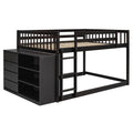 Full Over Full Bunk Bed With 4 Drawers And 3 Shelves Espresso Full Espresso Solid Wood