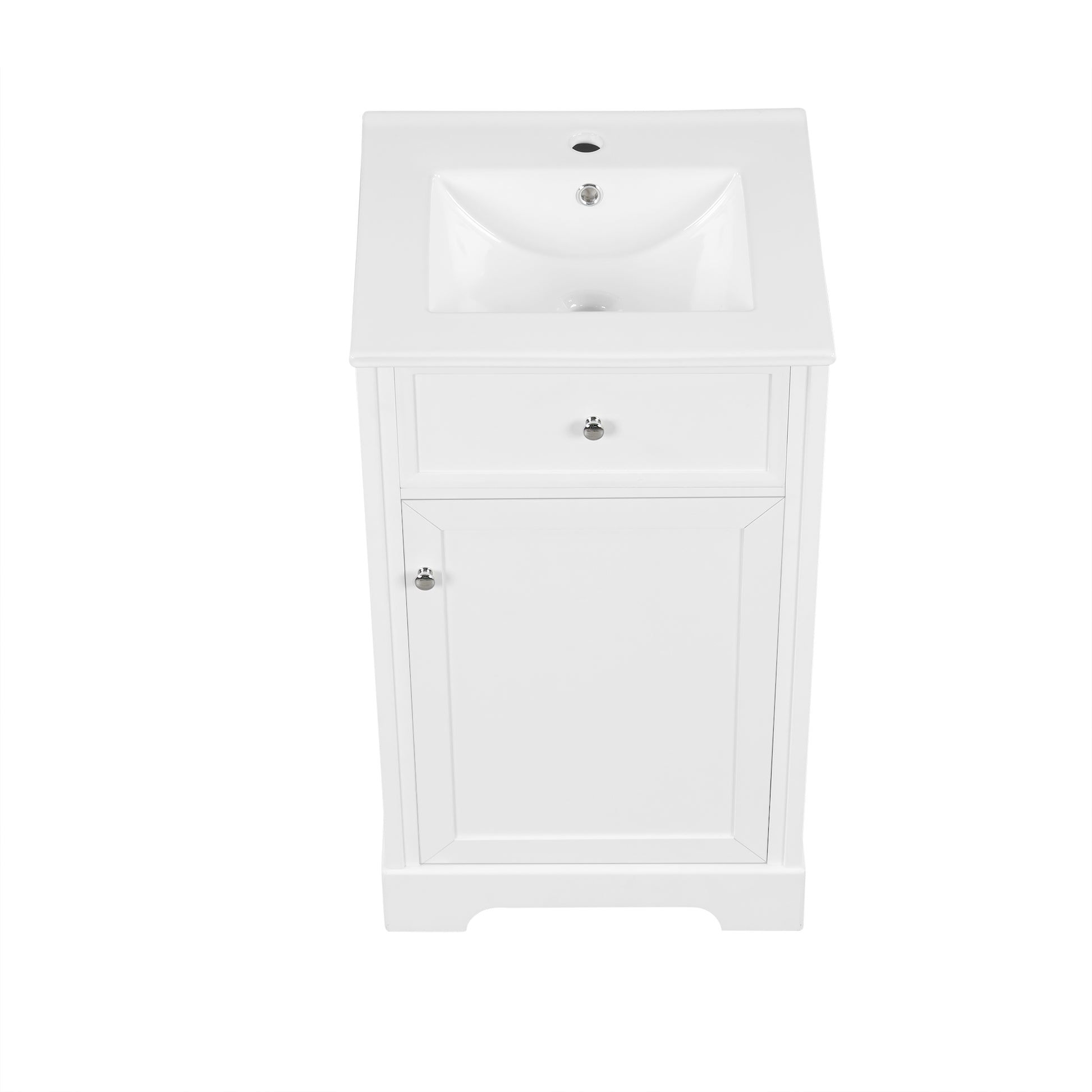 20" Bathroom Vanity With Sink, Bathroom Cabinet With Soft Closing Door, Storage Rack And Adjustable Shelve, White Old Sku:Wf531249Aak White Mdf