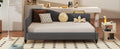 Full Size L Shaped Linen Daybed, With Solid Wood Legs, Gray Old Sku: Sf000146Aae Full Gray Linen Mdf