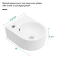 13X10.44 Inch White Ceramic Rectangle Wall Mount Bathroom Sink With Single Faucet Hole White Ceramic