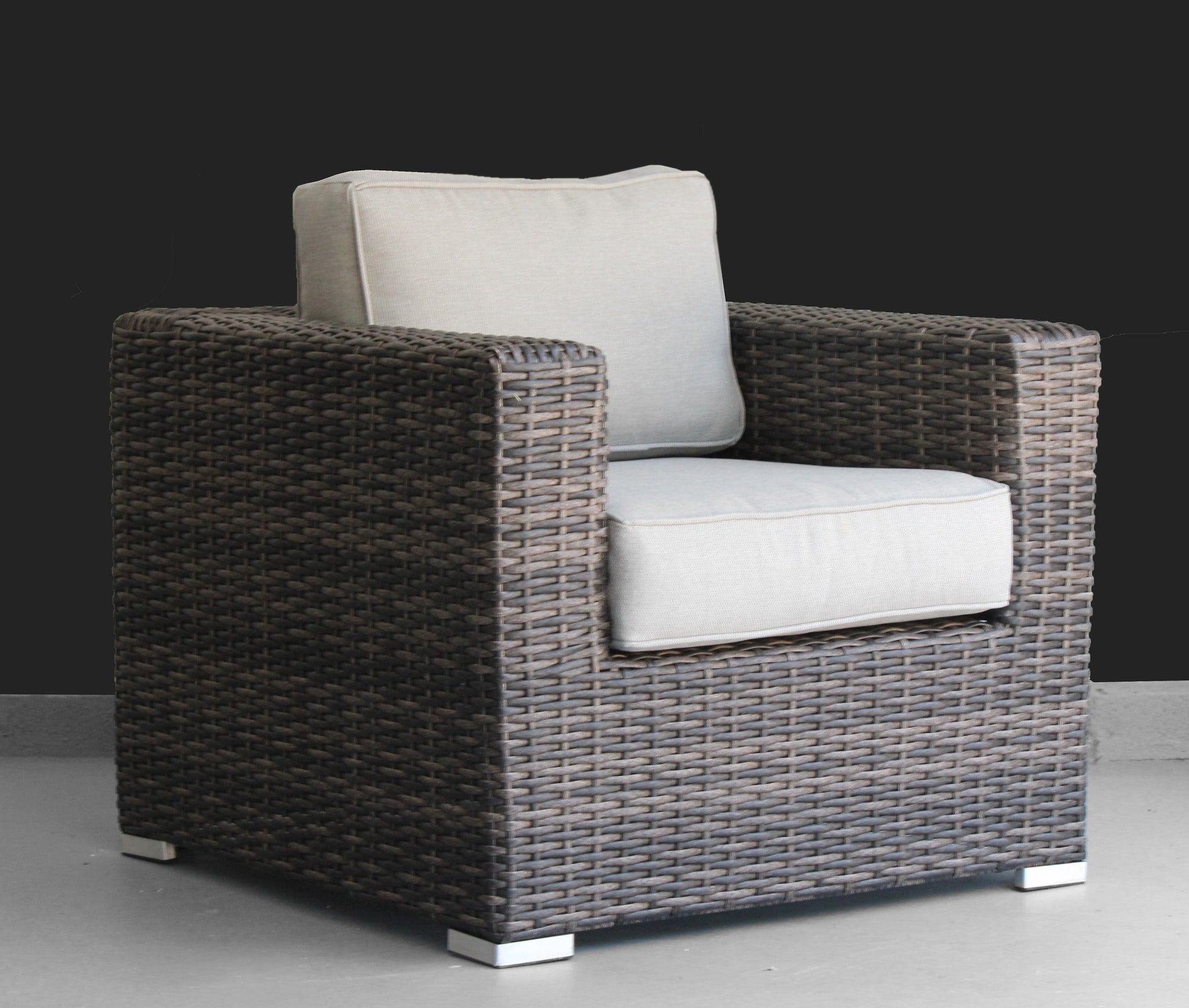 Comfort Ready Fully Assembled Patio Chair With Plush Cushions Ideal For Outdoor Relaxation Espresso,Grey Wicker