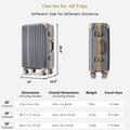 1Pc 24In Aluminum Frame Luggage With Usb Port, Vacation Carry On Suitcase With Spinner Wheels And Tsa Lock, Travel Trolley Case For Short Business Trips, Beach Holidays, Dark Grey Dark Gray Abs Pc