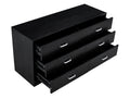 Wood Mdf Boards, 6 Drawers Dresser, Black Black Mdf