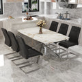 Table And Chair Set, Large Modern Minimalist Rectangular Dining Table, 0.39 