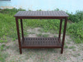 Wooden Workstation For Garden Balcony Garage, Acacia Console Potting Table Brown Brown Acacia Wood