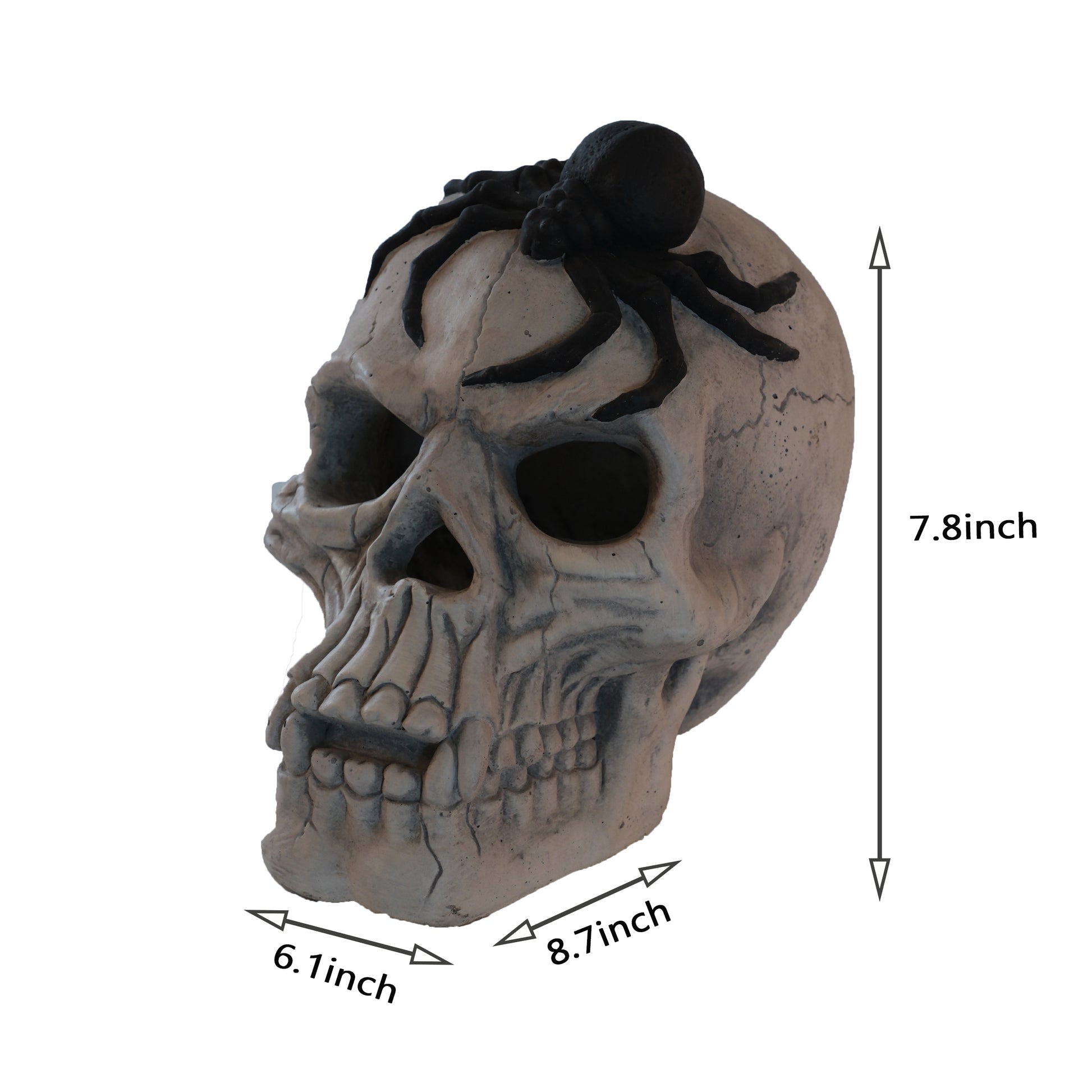 Demon Skull,Suitable For Outdoor Fireplace And Fire Pit, Halloween Decoration Black White American Traditional Magnesium Oxide