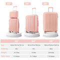 Luggage 4 Piece Sets 14 20 24 28 , Hard Shell Lightweight Tsa Lock Carry On Expandable Suitcase With Spinner Wheels Travel Set For Men Women Pink Polypropylene