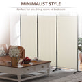 Homcom 6' 3 Panel Room Divider, Indoor Privacy Screen For Home, Beige Beige Polyester