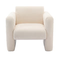 Modern Accent Chair Lambskin Sherpa Fabric Upholstered Comfy Reading Arm Chair Soft Padded Armchair With Back And Pillow For Living Room Bedroom Reception Waiting Room Office, Cream Cream Primary Living Space Upholstered