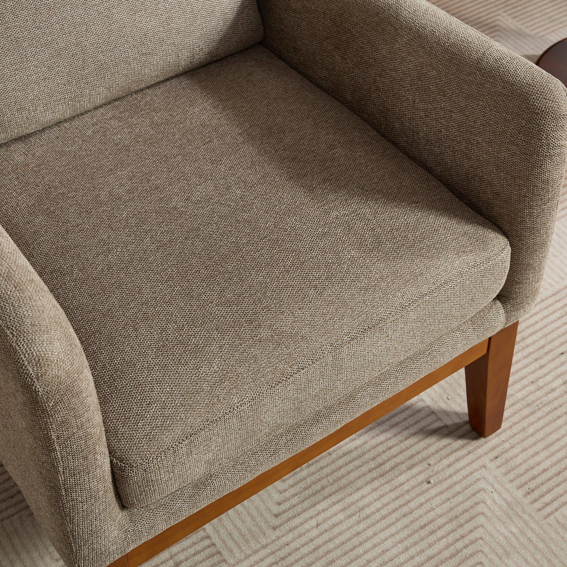 26.18" Wide Modern Accent Chair,Polyester Blend High Back Reading Chair ,Upholstered Armchair Club Chair,Single Sofa With Wood Legs For Living Room,Bedroom,Reading Room,Office,Taupe Taupe Foam